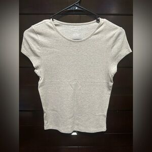 American Eagle Outfitters Women's Beige Short Sleeve Tee